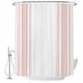 thumbnail image 2 of Pink Striped Waterproof Fabric Shower Curtain,Modern White Striped Abstract Art Aesthetics Waterproof Fabric Shower Curtain for Bathroom Bathtubs Shower Curtains with 12 Hooks Extra Long 72x84, 2 of 8