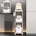 thumbnail image 1 of 3 Tier Rolling Utility Cart with Drawer, Storage Organizer Cart with Wheels, Handle, Utility Rolling Cart Bathroom Organizers and Storage Trolley Cart for Bathroom Kitchen Office, 1 of 7