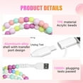 thumbnail image 3 of 2025 New Beaded Charging Cords, 3.3FT Cute Colorful Charger Cable, 2 in 1 Multi Charging Cable USB C Cable, 66W Fast Charging & Data Sync Cable for iOS and Android Devices, 3 of 6