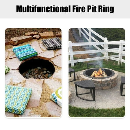 Gymax 36 Inch Round Steel Fire Pit Ring Liner Diy Wood Burning