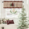 thumbnail image 4 of Merry Christmas Tree Valances Windows Curtain Farm Xmas Tree Kitchen Valances Rod Pocket Snowflake Red Black Buffalo Plaid Check Short Topper Curtains Winter Holiday Christmas Decor 1 Panel,54x18in, 4 of 6