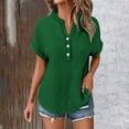 thumbnail image 6 of Yubnlvae Women's Wrinkle-Finish Shirt - Relaxed Batwing Sleeve Pocket Detail Casual Top (Double Layer Fabric | Workwear Inspired) (Green | L), 6 of 9