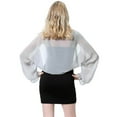 thumbnail image 3 of Dalazy Boléro en Chiffon à Manches Longues pour Femmes Gris, 3 of 9