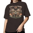 thumbnail image 2 of Magic Butterfly Art Women's Dark Chocolate T-shirt, 2 of 3