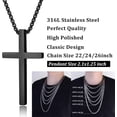 thumbnail image 7 of Men's Cross Necklace 316L Stainless Steel Large Heavy Cross Pendant for Men Polished White/Gold/Black Jewelry Rolo Chain with 22'' 24'' 26'', 7 of 7