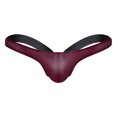 thumbnail image 1 of Aislor Men's See Through Mesh Jockstrap Low Rise Stretchy G-String Thong Underwear Wine Red XL, 1 of 7