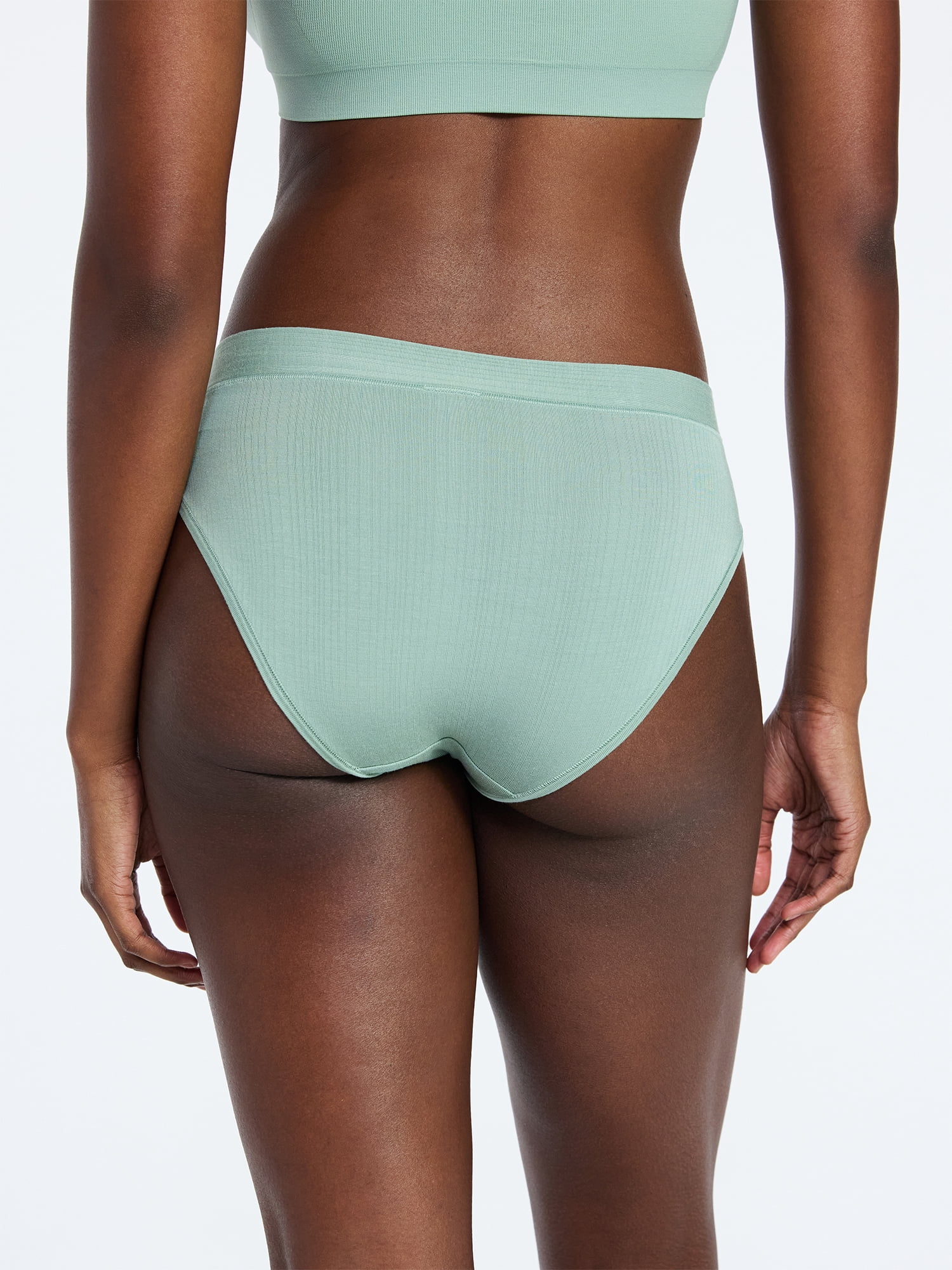 Joyspun Women's Ribbed Modal High Cut Panties, 3-Pack, Sizes XS-3XL