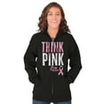 thumbnail image 4 of Pink Ribbon Cure Breast Cancer Awareness Womens Plus Size Graphic Zipper Hoodie Brisco Brands 2X, 4 of 5