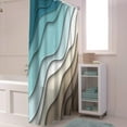 thumbnail image 2 of Shower Curtains for Bathroom Geometric Ocean Bathroom Curtain Turquoise Teal Ombre Brown Abstract Beach Waterproof Bath Curtain Decorative Bathtub Accessories 72 x 72 Inch, 2 of 3