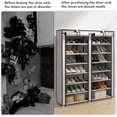 thumbnail image 4 of Organisateur de Rangement pour Chaussures à Grande Capacité, Armoire à Chaussures à Double Rangée, Étagère de Garde-Robe avec Housse en Tissu Non Tissé, 4 of 7