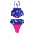 thumbnail image 3 of Alvivi Girls 2Pcs Bikini Suit Ruffle Hem Tube Top Bottom Swimwear Set 2-10, 3 of 7