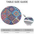 thumbnail image 4 of Round Elastic Edge Tablecloth, Waterproof and Wipeable, 44", Boho Mandala Pattern, Perfect for Dining or Camping, 4 of 4