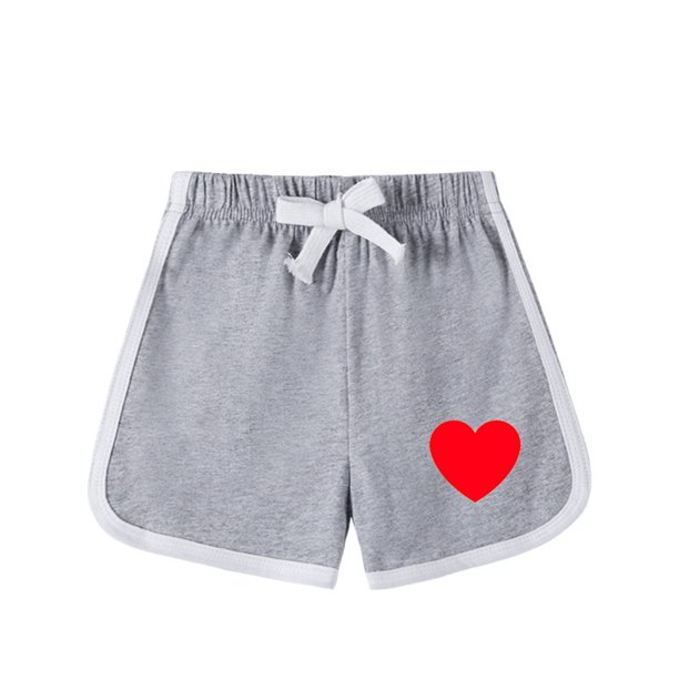 Odeerbi 1-8 Años Niños Niñas Pantalones Cortos de Algodón de Verano Love Print Workout Pantalones Cortos Deportivos Casual Sueltos Pantalones Cortos Cómodos