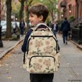 thumbnail image 6 of FUIALDOLG Vintage Watercolor Floral Print School Bag with Waterproof Multi-Pocket Bookbag, Padded Strap 17 Inch Kids School Bag for Travel Elementary School Primary School, 6 of 10