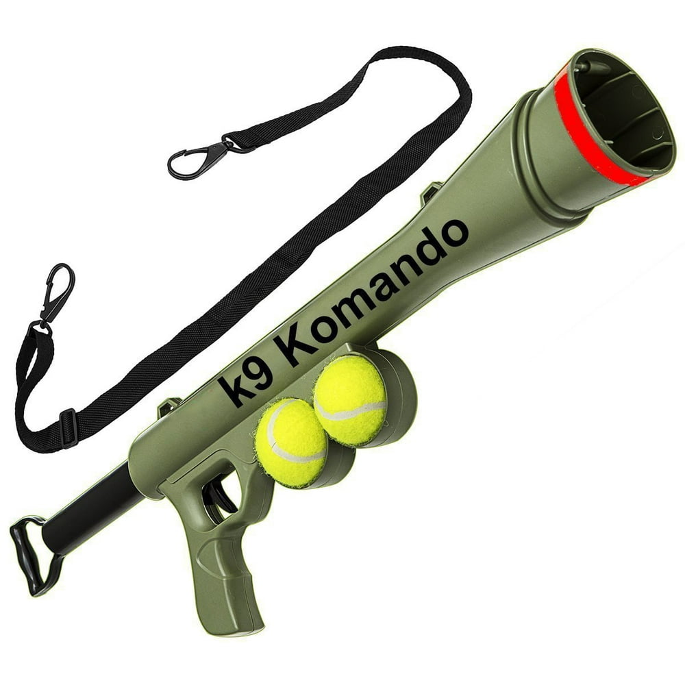 Komando K9 Tennis Ball Launcher Gun includes 2 Squeaky Balls Best Dog