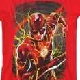 thumbnail image 2 of The Flash Movie Distressed Edges Character Key Art Crew Neck Short Sleeve Red Boy's T-shirt-XS, 2 of 4