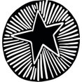 thumbnail image 1 of Printtoo Star Pattern Craft Textile Wooden Rubber Stamp Diary Card Round Block-2 Inch, 1 of 1