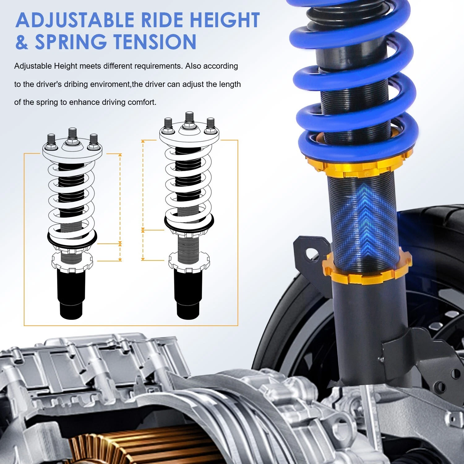 MOSTPLUS Set(4) Complete Struts Coilovers Assembly for 2002-2008 Toyota Camry Lexus ES350