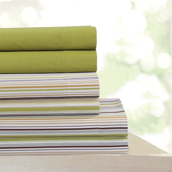 Beverly Hills 400 Thread Count Egyptian Quality Cotton Sheets Set - Breathable 6 Piece Full Sheet Set   2 BONUS Pillowcases (Full, Cody Stripe)