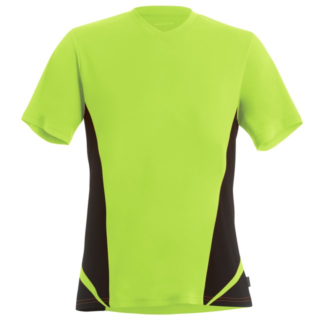 Gamegear® Cooltex - Camiseta transpirable de manga corta con cuello de pico para hombre (Lima fluorescente/Negro)