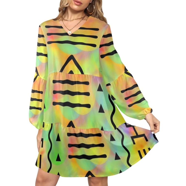 V-Neck Dress Loose Fit Dress (Size:S; Style:African Print Dress V-Neck Loose Fit Dress (Model D66);) - Walmart.com V-Neck Dress Loose Fit Dress (Size:S; Style:African Print Dress V-Neck Loose Fit Dress (Model D66);) - Walmart.com