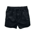 thumbnail image 2 of Spazoro Toddler Boys Girls Cargo Shorts, Summer with Pockets Solid Color Elastic Waist Casual Shorts for Boys Black Size 6 T, 2 of 7
