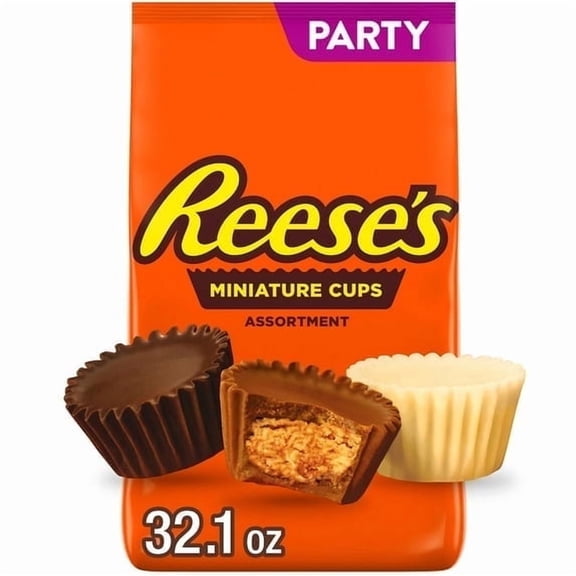 Reese's Miniatures Assorted Flavored Peanut Butter Cups Candy, Party Pack 32.1 oz