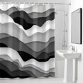 thumbnail image 3 of Ocean Waves Fabric Shower Curtain for Bathroom Gray White Wave Waterproof Polyester Bath Curtain with 12 Hooks Washable Shower Curtain with Grommets 72"x72", 3 of 9