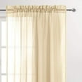 thumbnail image 2 of DWCN Beige Sheer Curtains Semi Transparent Voile Rod Pocket Curtains for Bedroom and Living Room, 52 x 45 inches Long, Set of 2 Panels, 2 of 6