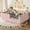 Pink + Full + Teddy, variant on ChenyueFurn Full Montessori Floor Bed with Surround Safety Rails,Blue