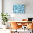 thumbnail image 4 of Blue Swirling Lines Canvas Print Wall Art, Curves Waves Modern Abstract Wall Decor Modern Artwork Paintings Pictures for Living Room Framed and Stretched Ready to Hang 20" x 24", 4 of 9