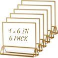thumbnail image 1 of Acrylic Sign Holders x in Gold Picture Frame Table Number Wedding Holder Vertical Photo Stand Double Sided Menu Recipe Restaurant Reserved Display Centerpieces Bulk Frames, 1 of 7