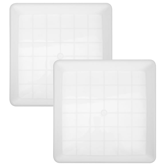 Pawsdot 2Set Square Planter Saucers PVC White Indoor Plants Drainage Solution