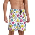 thumbnail image 2 of Kdxio Doodle Fruits Print Mens Sleep Shorts Bottoms Soft Comfy Pajama Wear Pants with Drawstring Pockets, 2 of 7