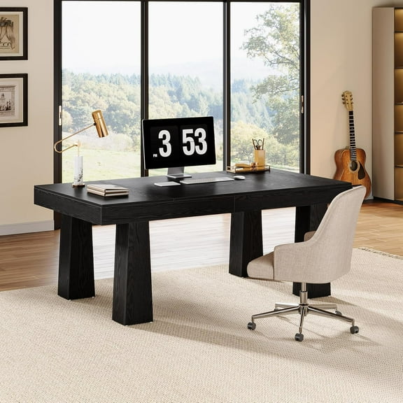 Tribesigns 63-Inch Executive Computer Desk, Modern Industrial Home Office Desk