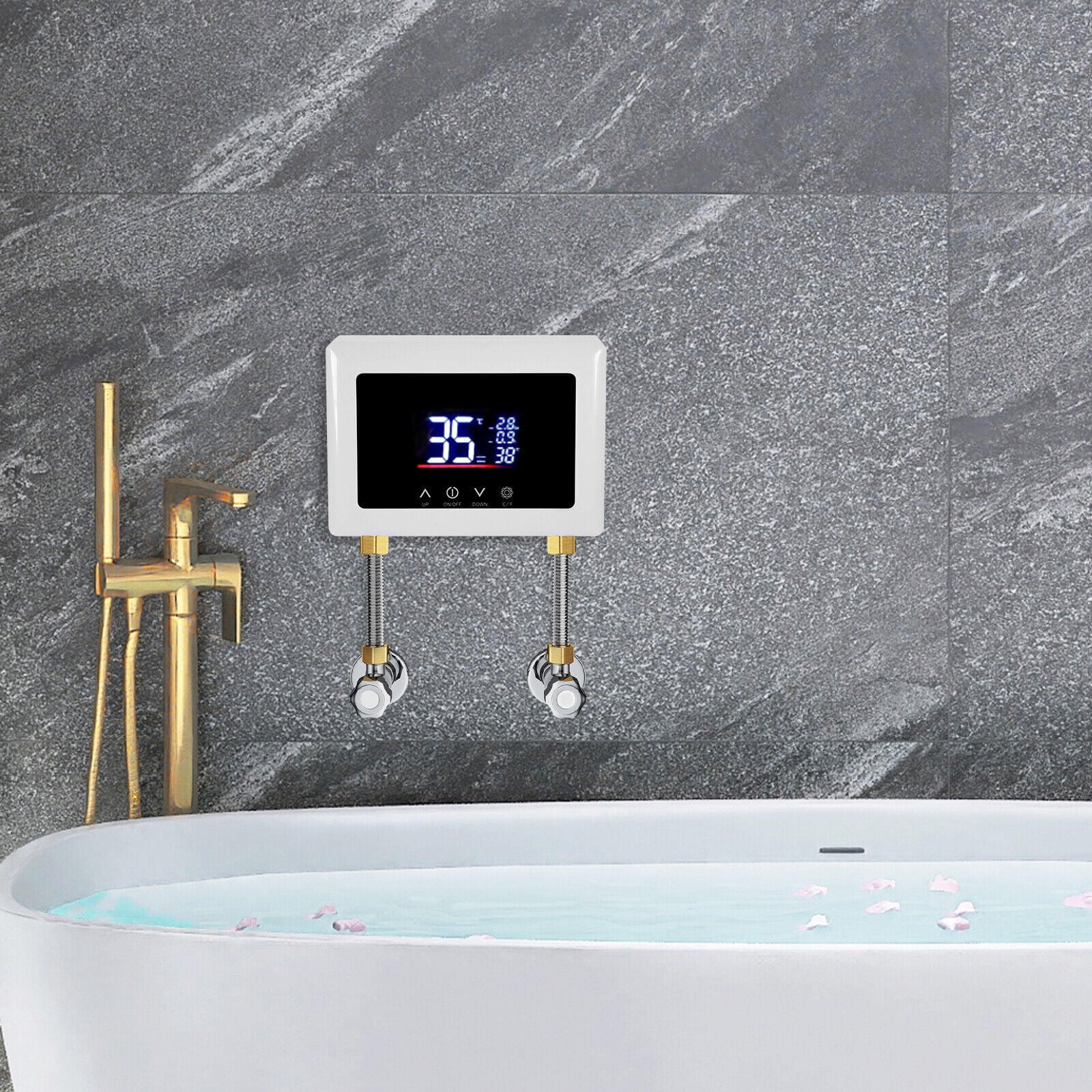 3000W Electric Instant Water Heater with LED Display Wall Mount 7.87*2.17*5.71 in