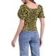 thumbnail image 3 of BLUSA FLORAL PARA MUJERES INSPIRE CHIC CON ESCOTE EN CORAZÓN, MANGAS ABULLONADAS Y ESPALDA ELÁSTICA, TOP CASUAL VERDE OLIVA TAMAÑO S, 3 of 6