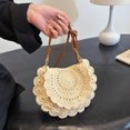 thumbnail image 3 of Bolso Cuerpo Cruzado Hombro Crochet Con Correa Ajustable Semicírculo Paja Tejer, 3 of 9