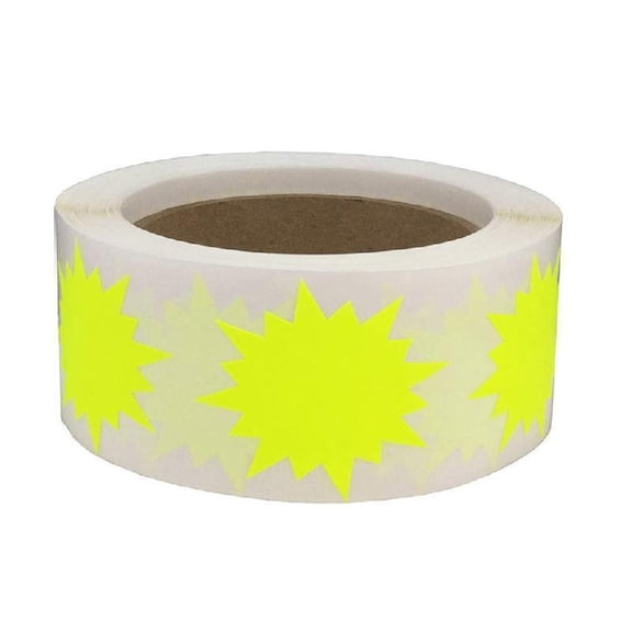 ZPAQI 500 Pcs Fluorescent Color Label Stickers Explosion Shape Tag Sticker 2.5cm/1inch