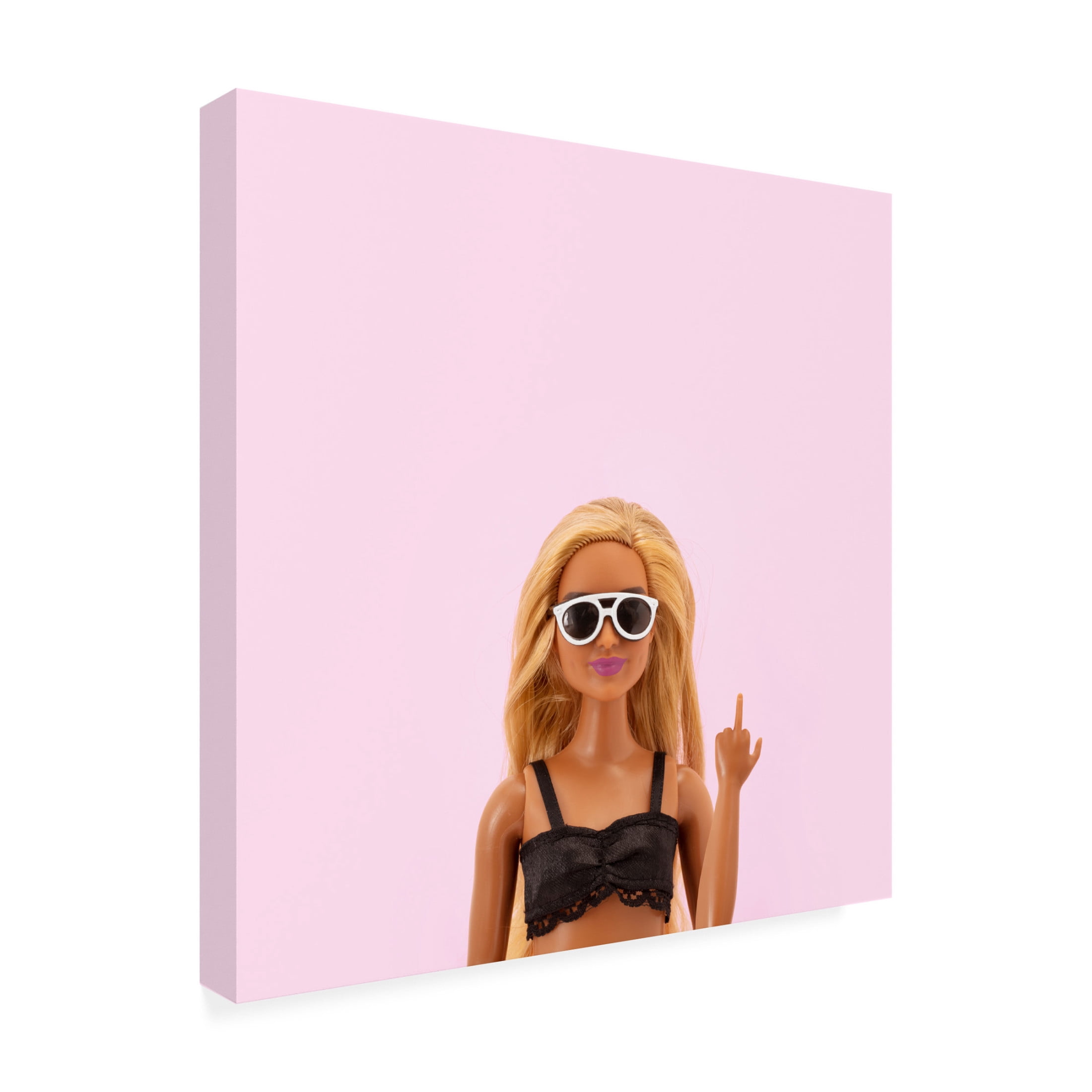 Canvas Wall Art - Julia Ramiro 'Kbye2 Mascarilla' Wall Art for Living Room, Bedroom, or Office Décor by Trademark Fine Art - 24 x 24 Inches
