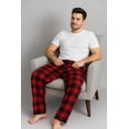 thumbnail image 3 of Pijamas de Franela a Cuadros de Algodón, Pantalón Largo Con Bolsillos, Para Hombre Corte Recto, 3 of 9