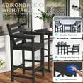 thumbnail image 3 of AreShark Outdoor Bar Set,2 Tall Adirondack Chairs and Table, All Weather HDPE Bar Height Outdoor Table and Chairs Set for Bistro Patio Balcony, Black, 3 of 10