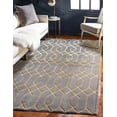 thumbnail image 1 of Unique Loom Glam Collection Geometric, Trellis, Metallics, Modern, Chic Area Rug, 4 ft 0 in x 6 ft 0 in, Gray/Gold, 1 of 10