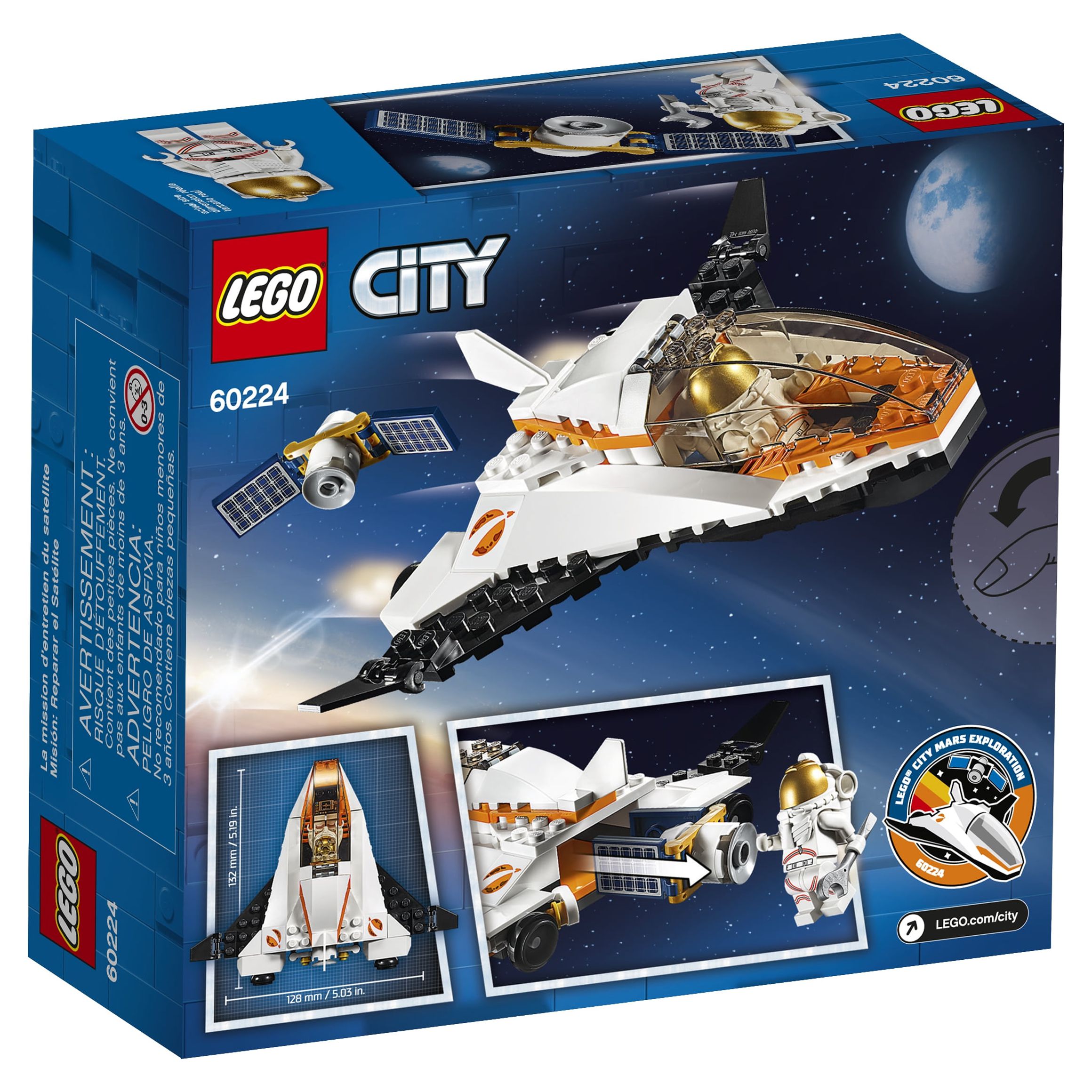 LEGO City Space Satellite Service Mission 60224 Space Shuttle Toy (84 Pieces) - image 5 of 8