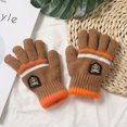 thumbnail image 5 of Guantes de invierno para niños con forro interior de doble capa, resistentes al frío y al calor, guantes de punto necesarios para viajar y jugar, 5 of 5