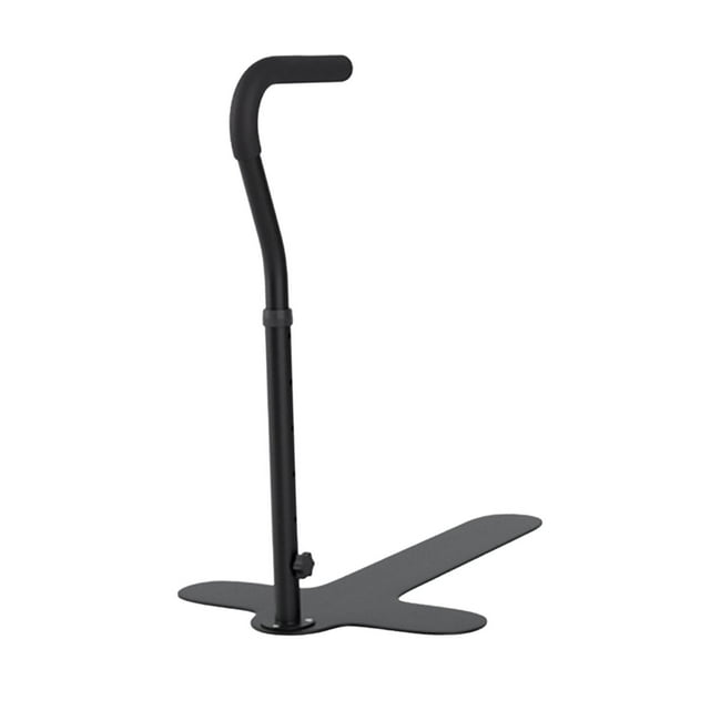 Barra de soporte para sofá Premium con riel de asistencia, fabricada en acero al carbono, con altura ajustable y resistente. Negro sin portavasos