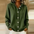 thumbnail image 2 of Sahpxhe Cardigan Sweaters for Women Hooded Long Sleeve Loose Fit Button down Sweater Coat Fall Casual Warm Knit Outerwear Army Green XL, 2 of 6