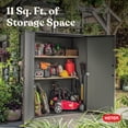 thumbnail image 5 of Keter Premier Tall Vertical Durable Resin Outdoor Storage Shed With Floor and Locking Double Doors, Grey, 5 of 17