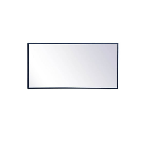 Home Decorative Modern Metal Frame Rectangle Mirror 18" X 36" - Blue