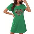 thumbnail image 4 of Camisón corto de talla grande para mujer, camisón de manga corta con estampado de pecho a la moda, camisón para mujer, 4 of 5